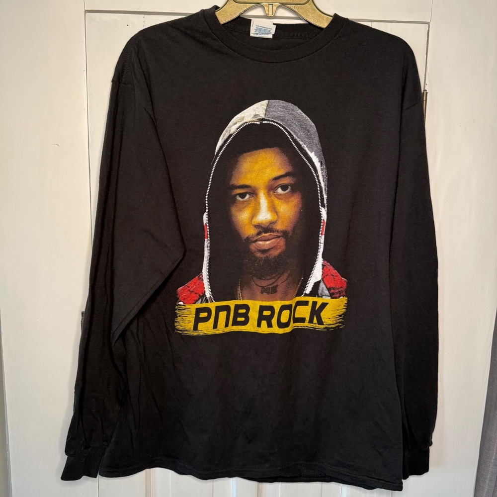 PNB Rock Tour 2018 Size Large Long Sleeve Black Graphic Rap Concert T Shirt
